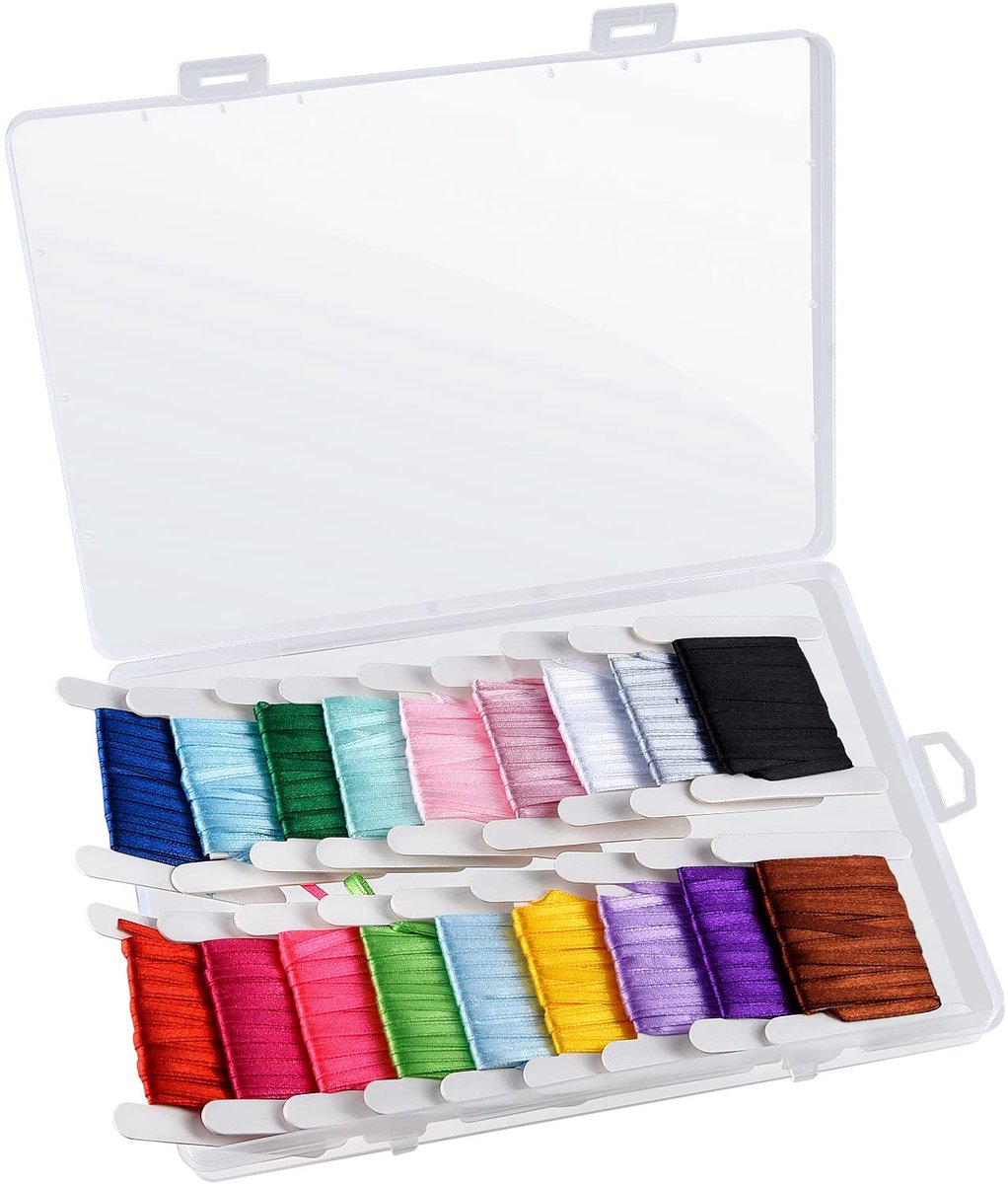 Satijnen linten 3mm x 4m - 18 kleuren bundel - dubbelzijdig dun lint - ideaal voor ambachten - ShopVlot