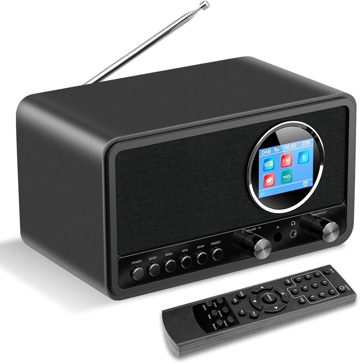 DAB+/FM Radio met Bluetooth - 2.4 inch TFT scherm - Inclusief afstandsbediening - Ideaal voor de keuken - SnelShoppen
