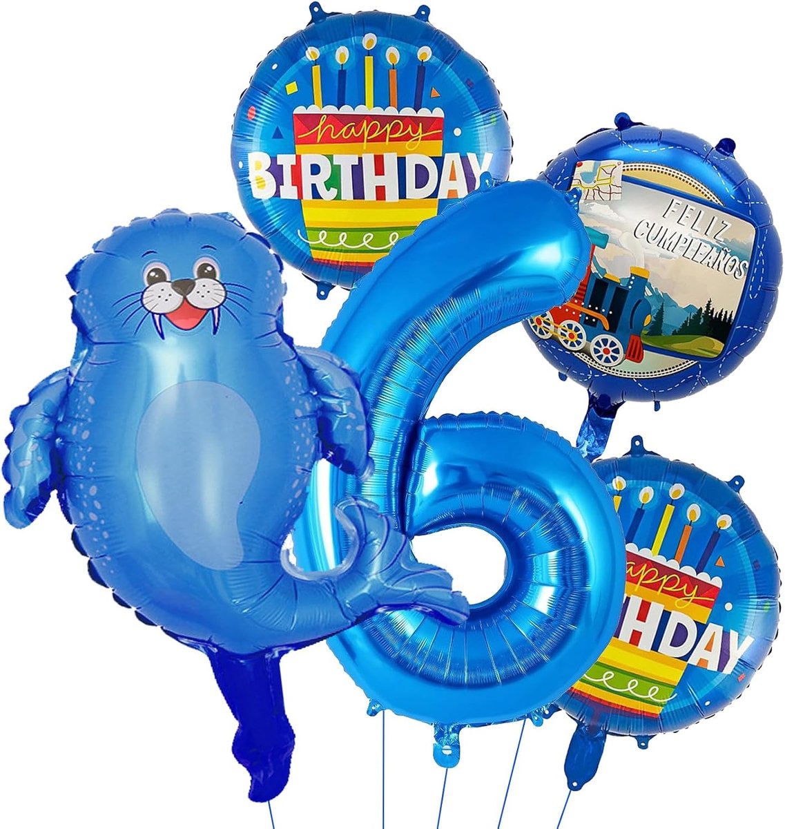 5 stuks ballonnen verjaardagsdecoratie 6 jaar voor kinderen, feestdecoratie ballonnen - ShopVlot