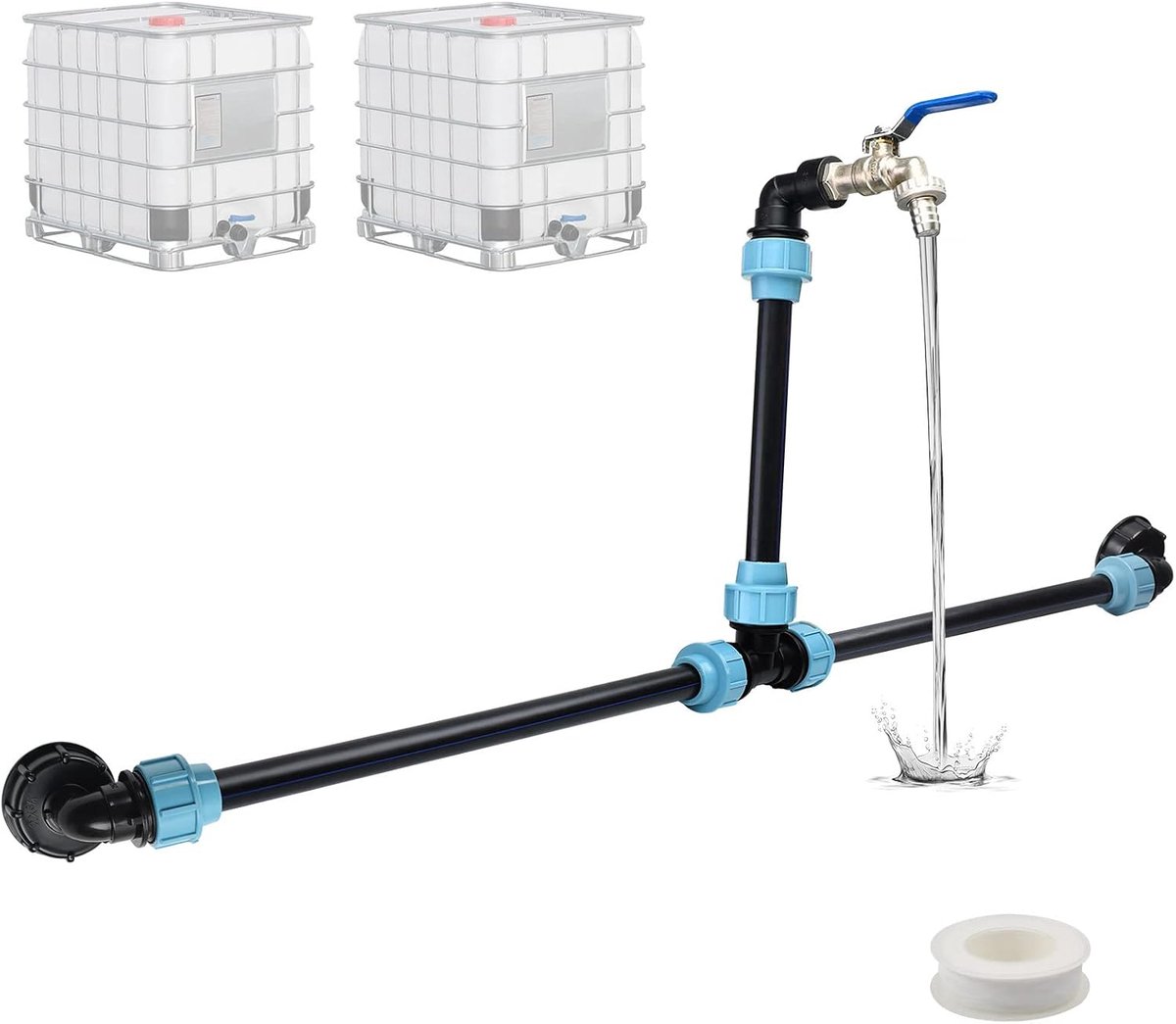 IBC Gooseneck 3/4 Inch Spout Tap, IBC Adapter, Tank Valve, Drain Tap, Rainwater Tank Tap, Rain Outlet, Water Tap, IBC - ShopVlot