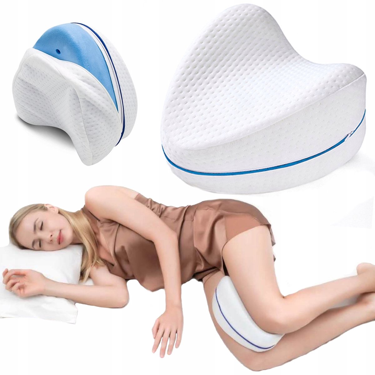 Merkloze Kniekussen voor Zijslapers - Ergonomisch & Comfortabel