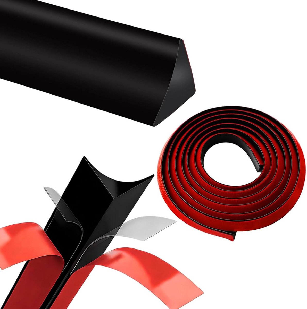 Afsluitlijst Keukenwerkblad - Sierlijst Hoeklijst - Afwerking Tegels - Flexibel PVC Materiaal - 3 meter - Zwart