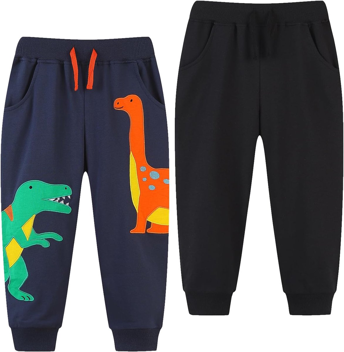 Jongens sweatpants 2-pack - dinosaurussen - 100% katoen - comfortabel voor dagelijks gebruik - SnelShoppen
