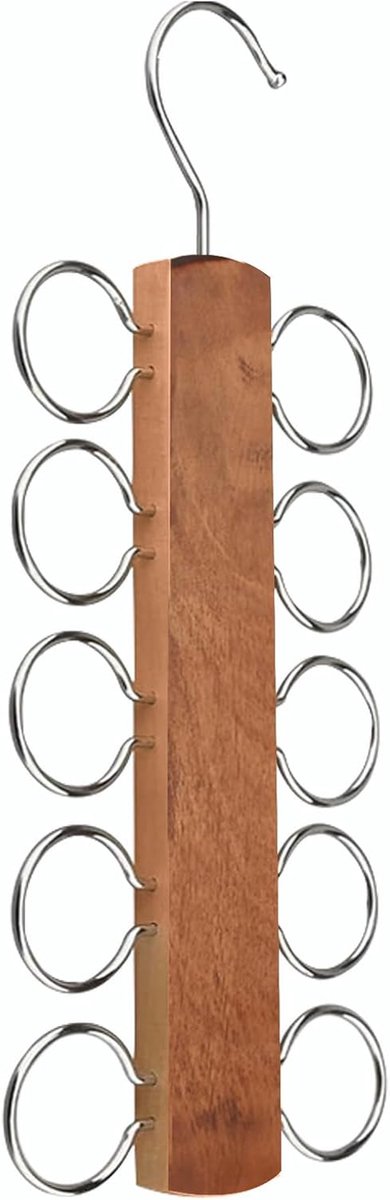 Sjaalhouder met 10 lussen - Houten sjaalrek - Elegante opslagoplossing - SnelShoppen