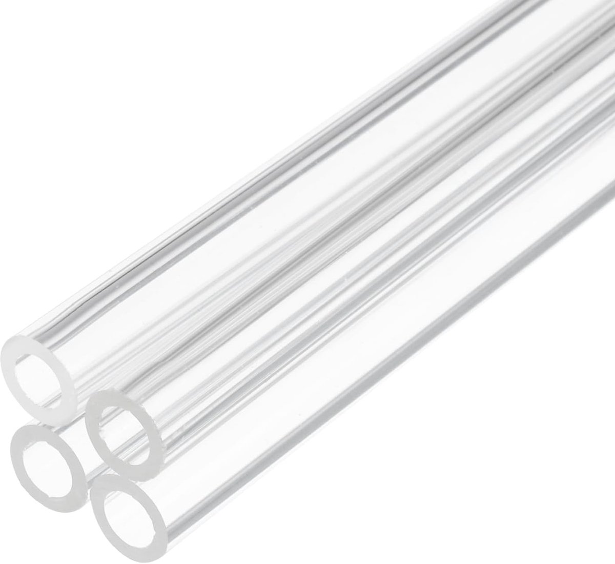 12 inch doorzichtige plastic stijve buis 6 mm x 10 mm (1/4" x 3/8") acryl buis ronde polycarbonaat buis, [voor loodgieterswerk, hydraulica, aquarium, doe-het-zelf] - 4 stuks