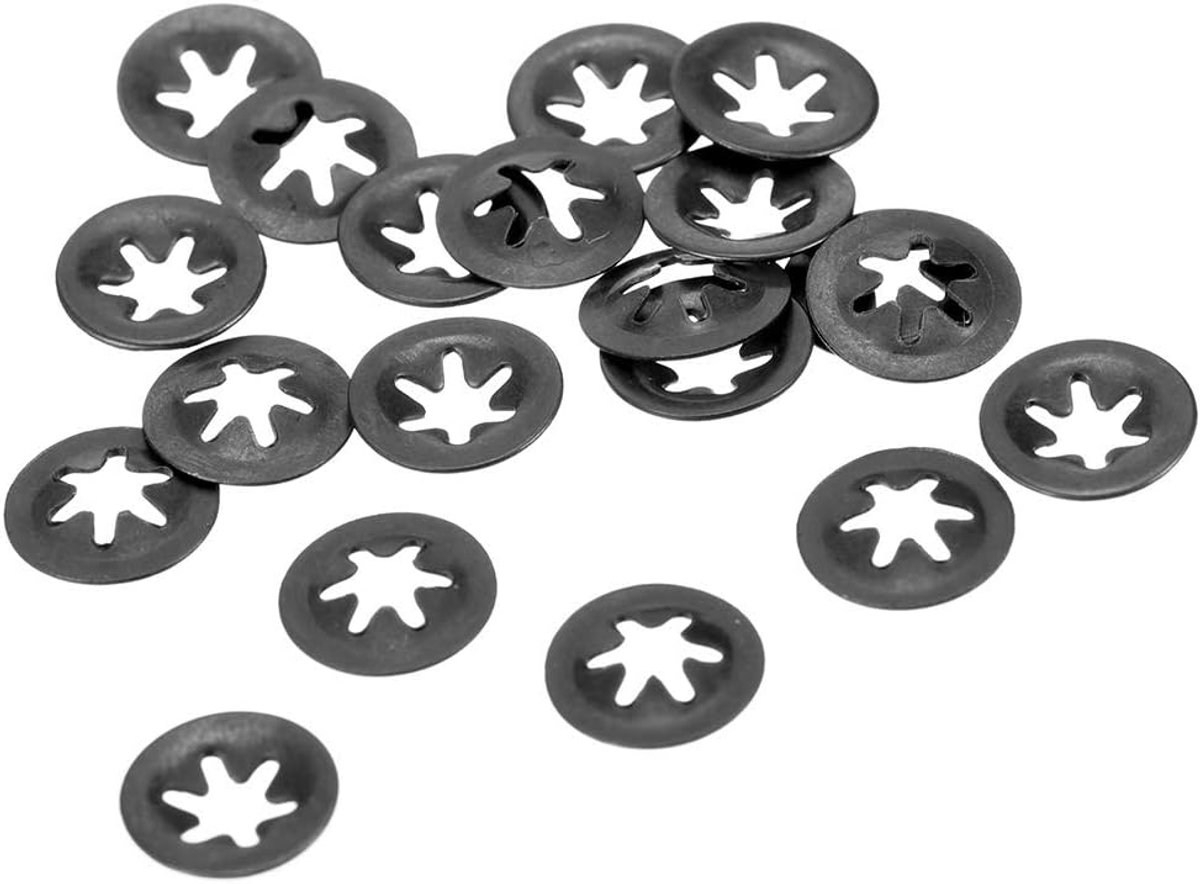 sourcing map 1stk.0 M3 wasmachine 2,5 mm I.D.9 mm O.D.vergrendeling indrukken 65 Mn zwart M3 (2.5 * 9) 20 Pack