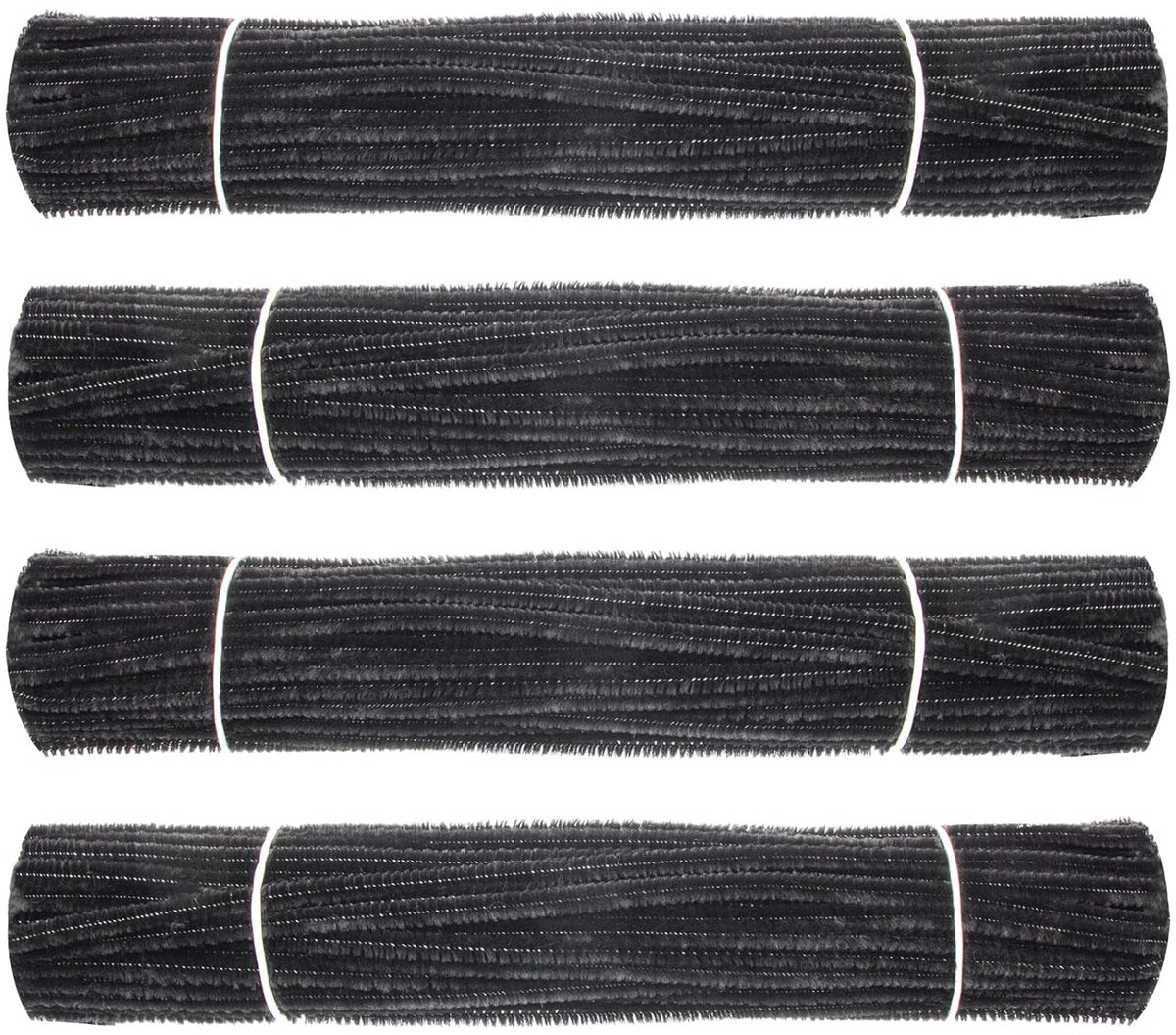 400 Stuks Pijpreinigers Zwart Chenille Stuurpen voor DIY Art Craft Decoraties (6mm x 12 inch)