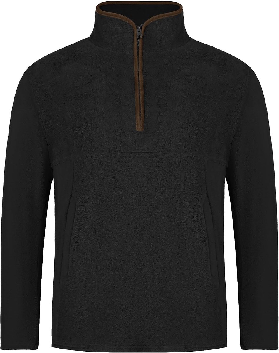 Fleece Pullover Half Zip Fleece Jas met Zakken Herfst Winter Overgangsjas Microfleece Outdoor Sweatshirt