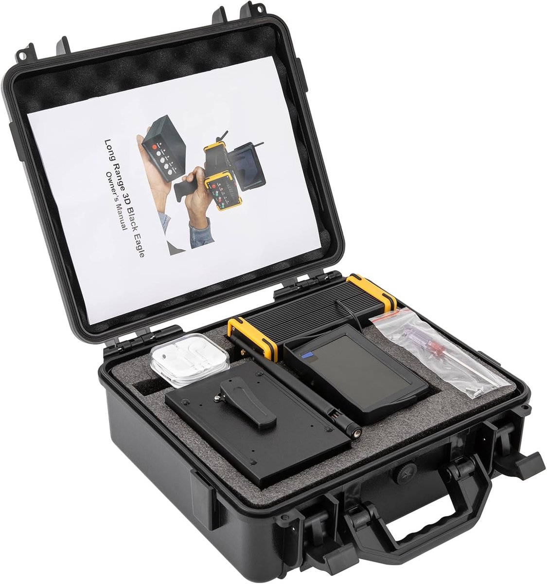 Metaaldetector, lange professionele oplaadbare ondergrondse metaalschatzoeker met hoge gevoeligheid, 99 m bereik, 16 m diepte, zwart
