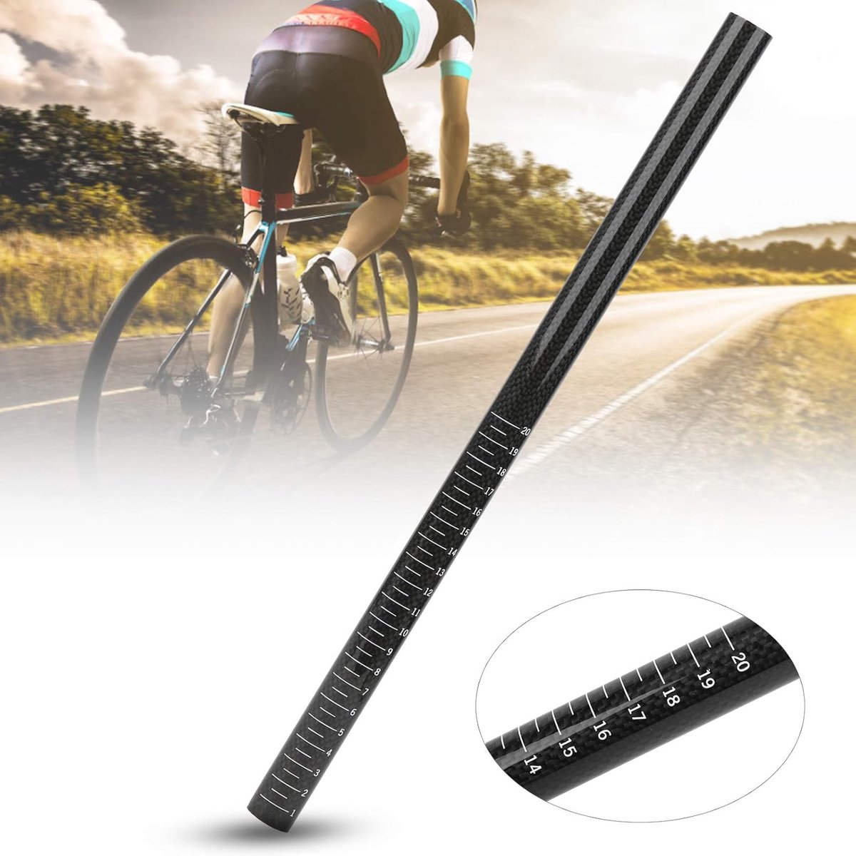 Zadelpen 22.2x400mm Hoge Sterkte Carbon Zadelpen Fiets Zadelpen Stang
