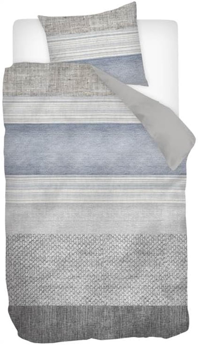 Dekbedovertrek flanel 140 x 200/220 cm - Multi-kleurig - Strijkpatroon - Ideaal voor een warme nachtrust - SnelShoppen