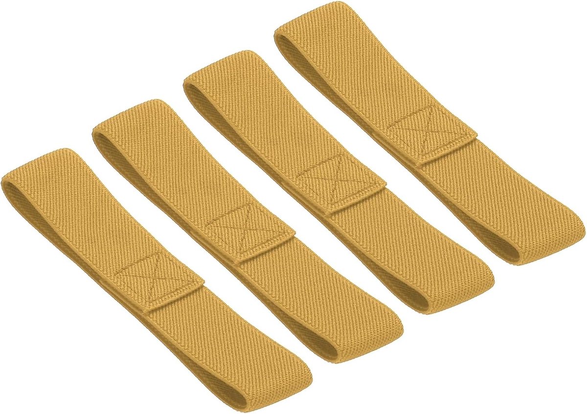 4 stuks Bento Box draagtas Lunchboxen riem Elastische bevestigingsriem voor thuis, kantoor, camping, picknick (Kurkuma)