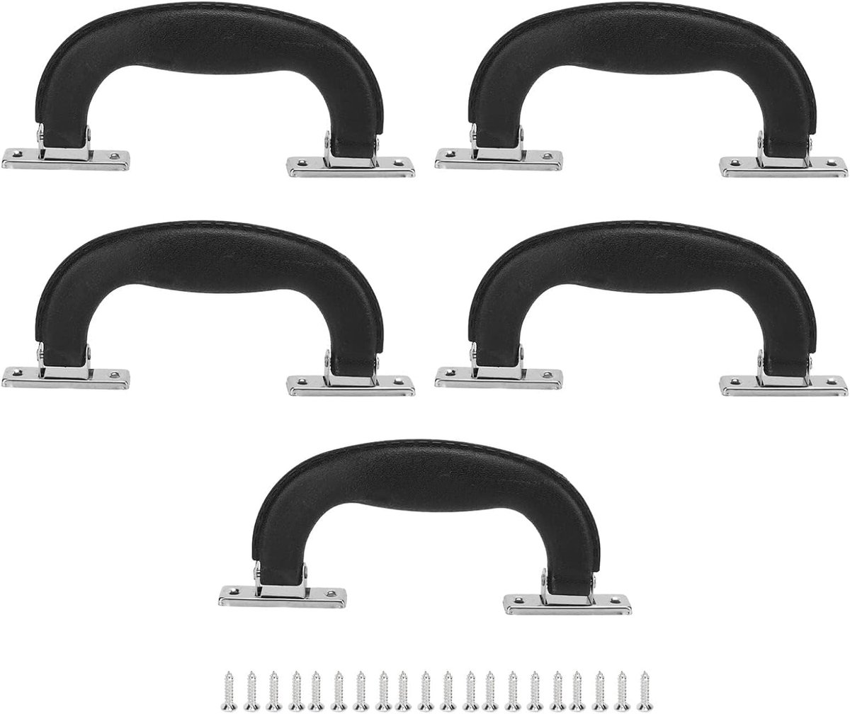 5Pcs Plastic Meubels Handgrepen Kofferbak Handvat Vintage Bagage Handvat Band Vervanging Case Handvat Grip voor Koffer Doos Bagage(zwart)