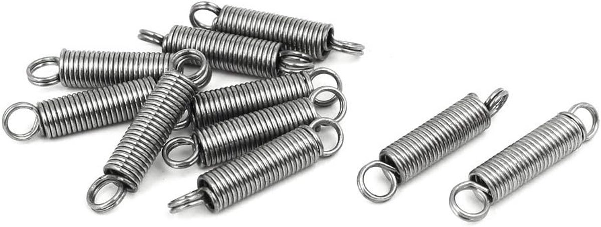 sourcing map Trekveer, spanveer, verlengveren, 0,8 mm x 6 mm x 30 mm, 304, roestvrij staal, zilver, 10 stuks