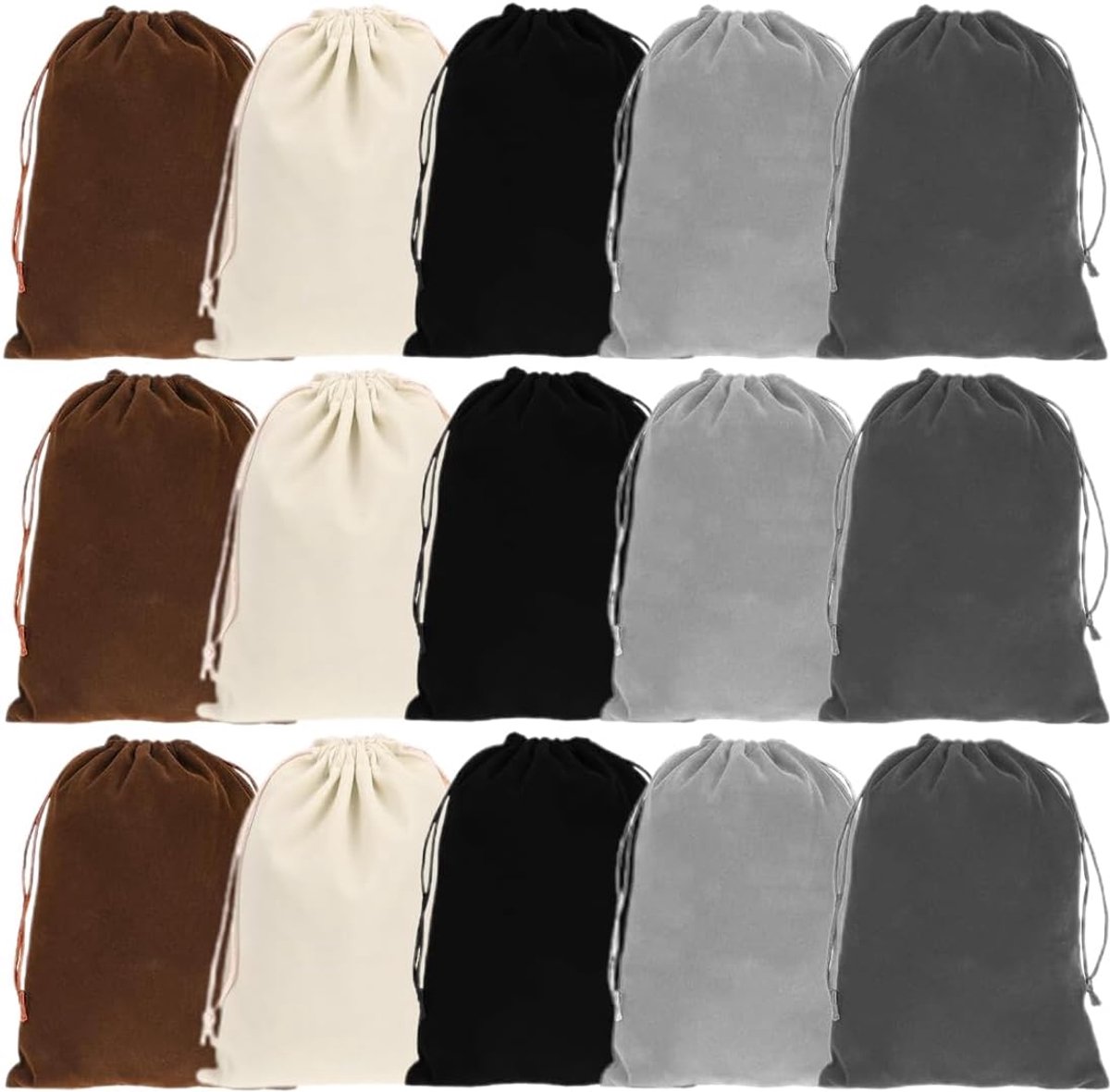Verpakking van 15 fluwelen zakjes, kleine cadeauzakjes van velours voor sieraden, bruiloften en feesten