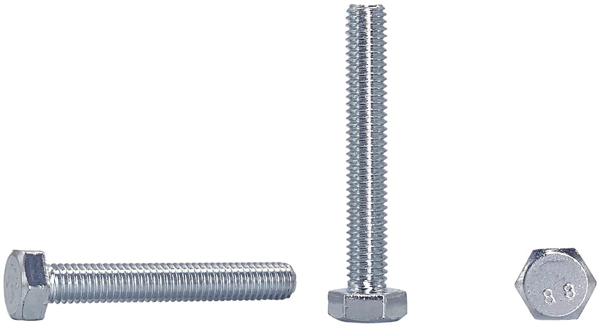(Pack van 60 stuks) DIN 933 verzinkt stalen zeskantbouten M6 x 40 mm 8,8 rang, zeskantschroeven, volledig schroefdraad, zeskantkop, tapbout (60, M6 x 40 mm)