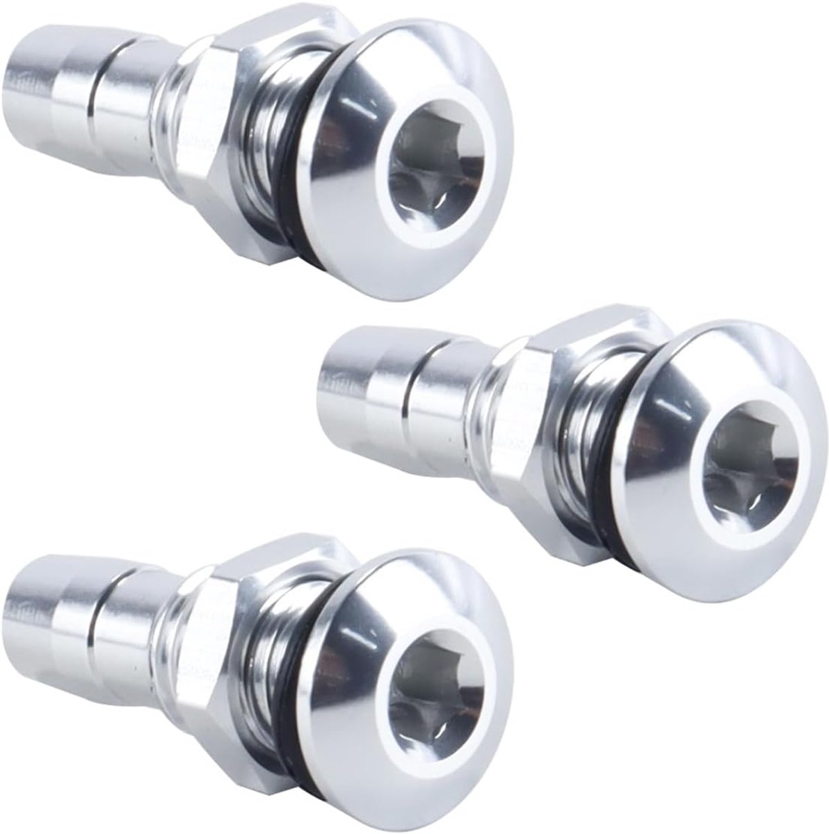 3 stuks RC-bootwaternippel, aluminiumlegering, zilver, M8 wateruitlaatmondstuk voor motorkoeling