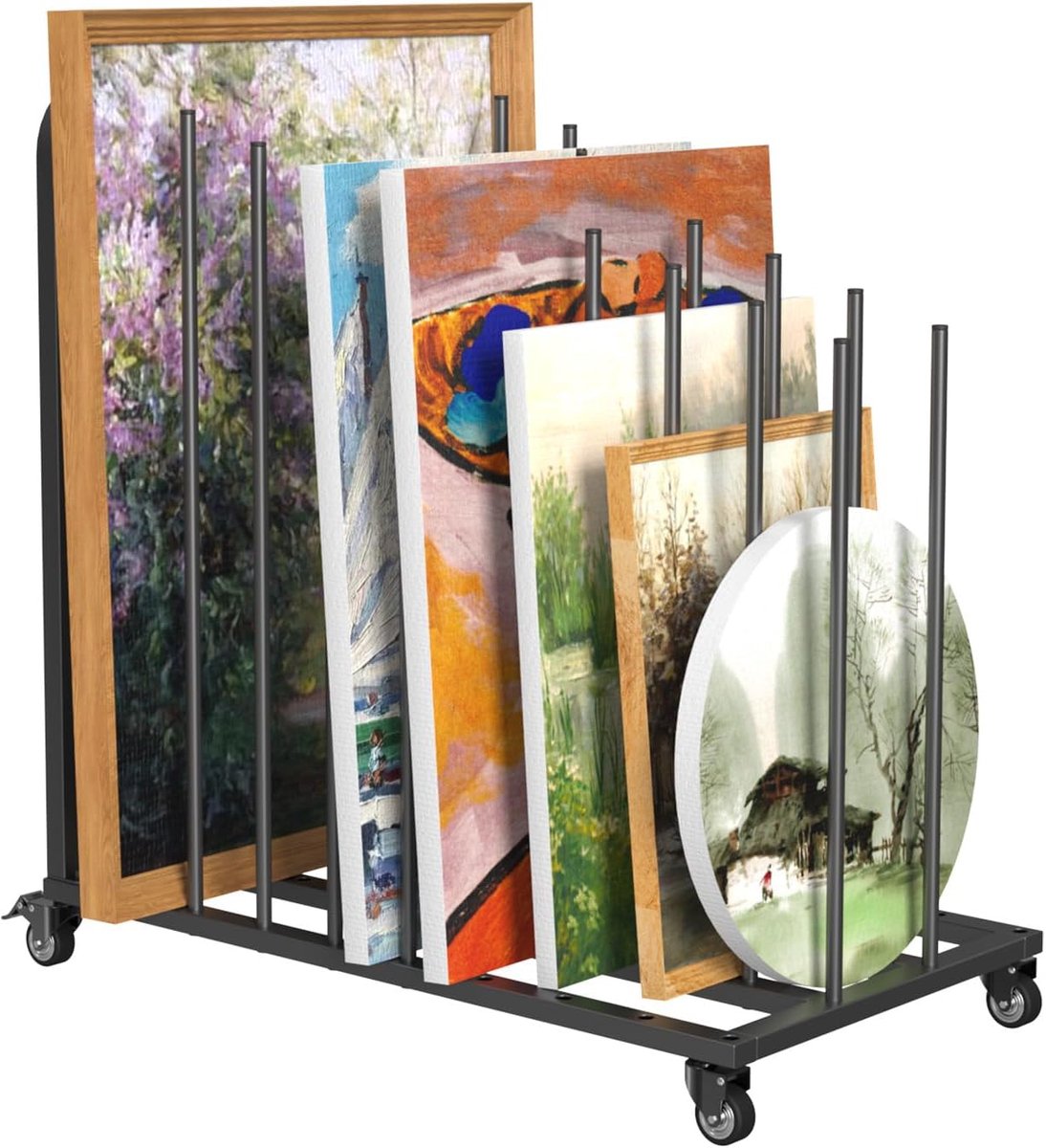Uyoyous Mobiele kunstdroogrek, 80 x 83 x 45 cm, droogrek voor kunst, instelbaar interval, kunst, droogrek met wielen, rem voor kunstdoeken, kunstwerken, afdrukken