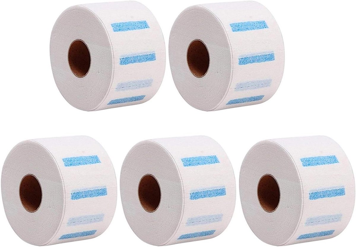 Nekstrips Kappers - Nekpapier Salon - Haarknippen Beschermen - Wegwerpbaar Hygiënisch - 5 Rollen - Wit
