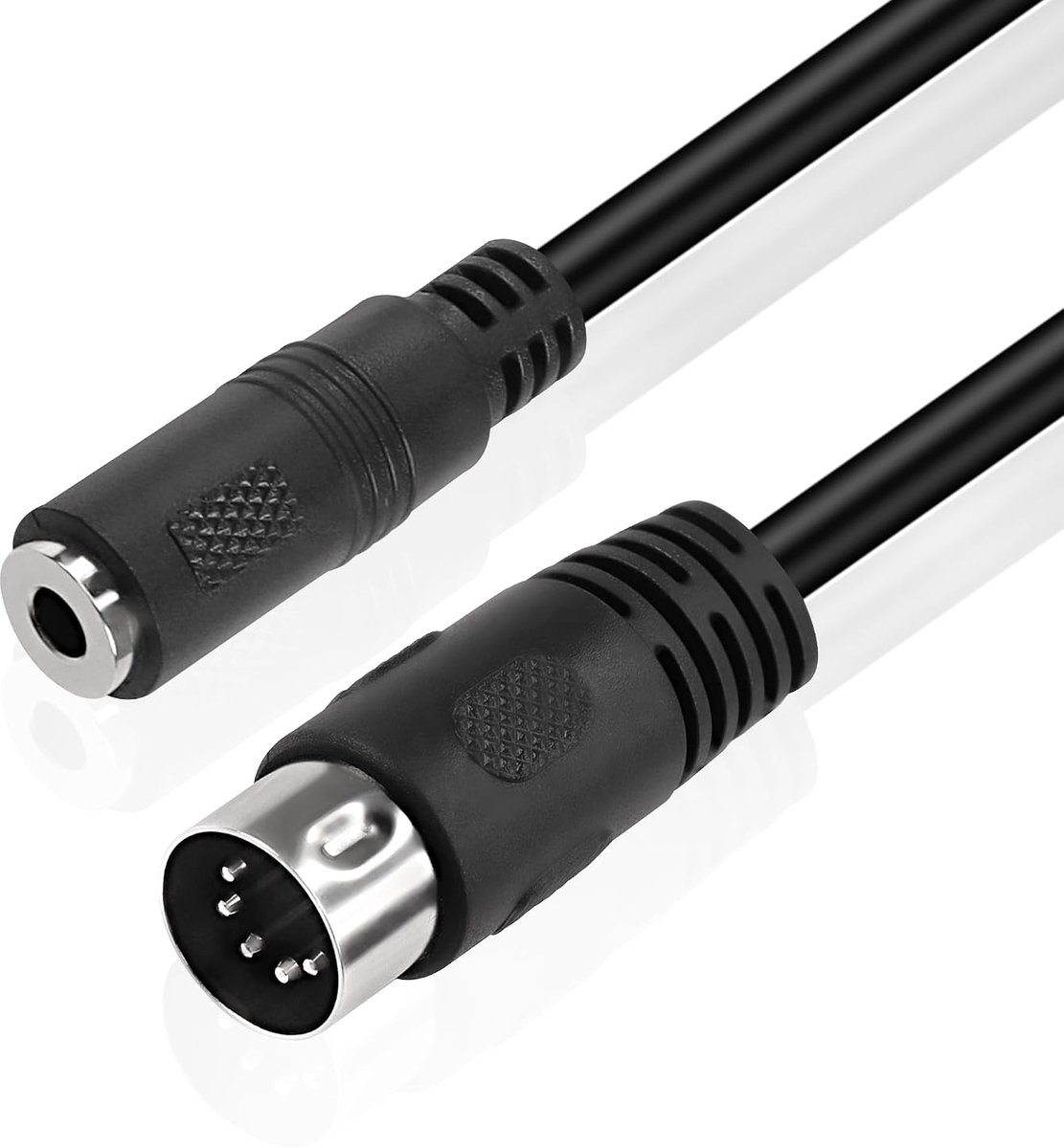 5-pins DIN MIDI naar 3,5 mm TRS audiokabel, 3,5 mm (1/8 inch) TRS stereo bus naar 5-pins DIN Male professionele audiokabeladapter voor versterkers, HI-FI geluidssystemen