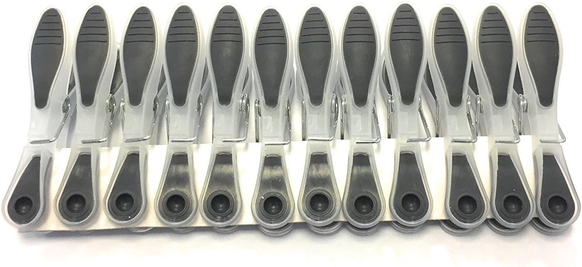 Wasknijpers met zachte grip, uv-bestendig, antraciet, 12 stuks