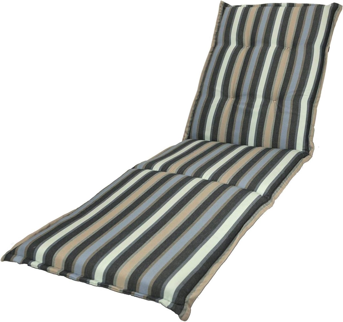 Lounger kussen 195 x 60 cm - Leeds Blauw - Stevig foam - Extra comfort voor buiten - SnelShoppen
