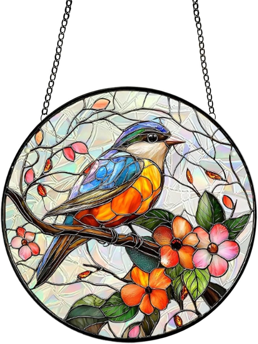 Raamhanger Tweedimensionaal Plat Ophangbaar Romantisch 19,8 Cm | Kleurrijke Hanger van Acryl Voor Housewarming Verjaardag Moederdag Woonkamer Entree Balkon