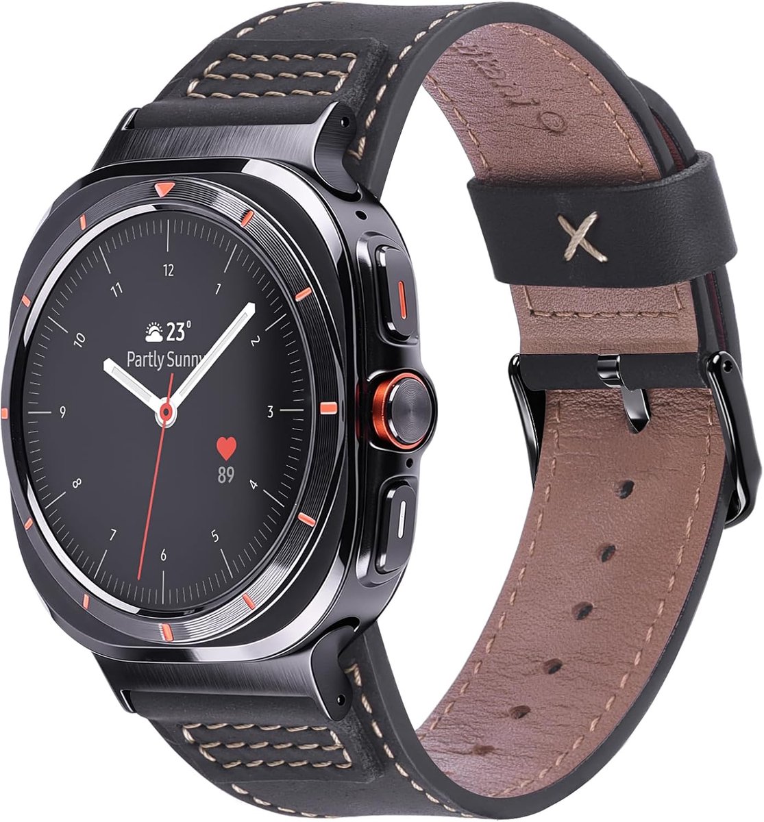 Horlogeband voor Samsung Galaxy Watch Ultra - Echt leer - Stijlvol design - Comfortabel draaggemak - SnelShoppen