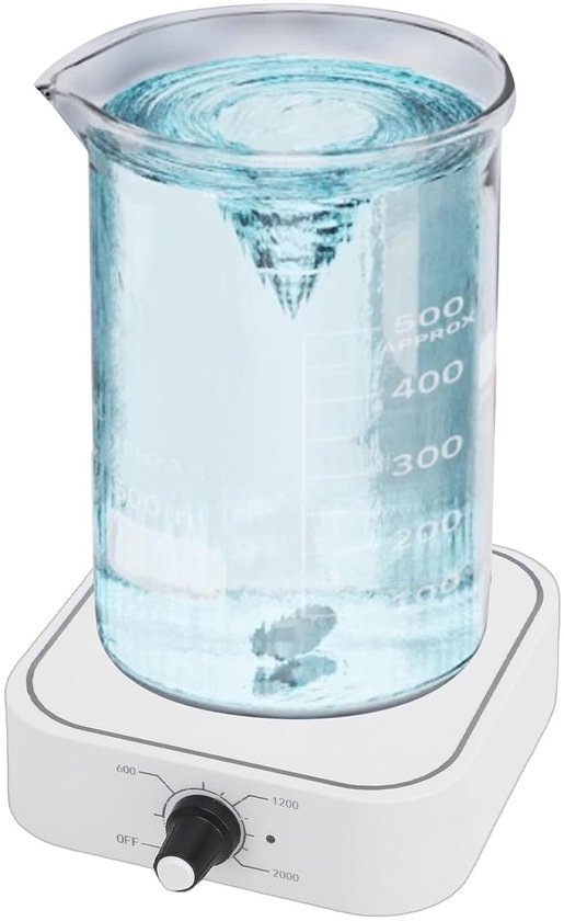 Magnetische Roerder - Roerplaat Mixer - Vloeistoffen Mengen - Draagbaar Compact Ontwerp - 200-2000 RPM - Wit — afbeelding 3