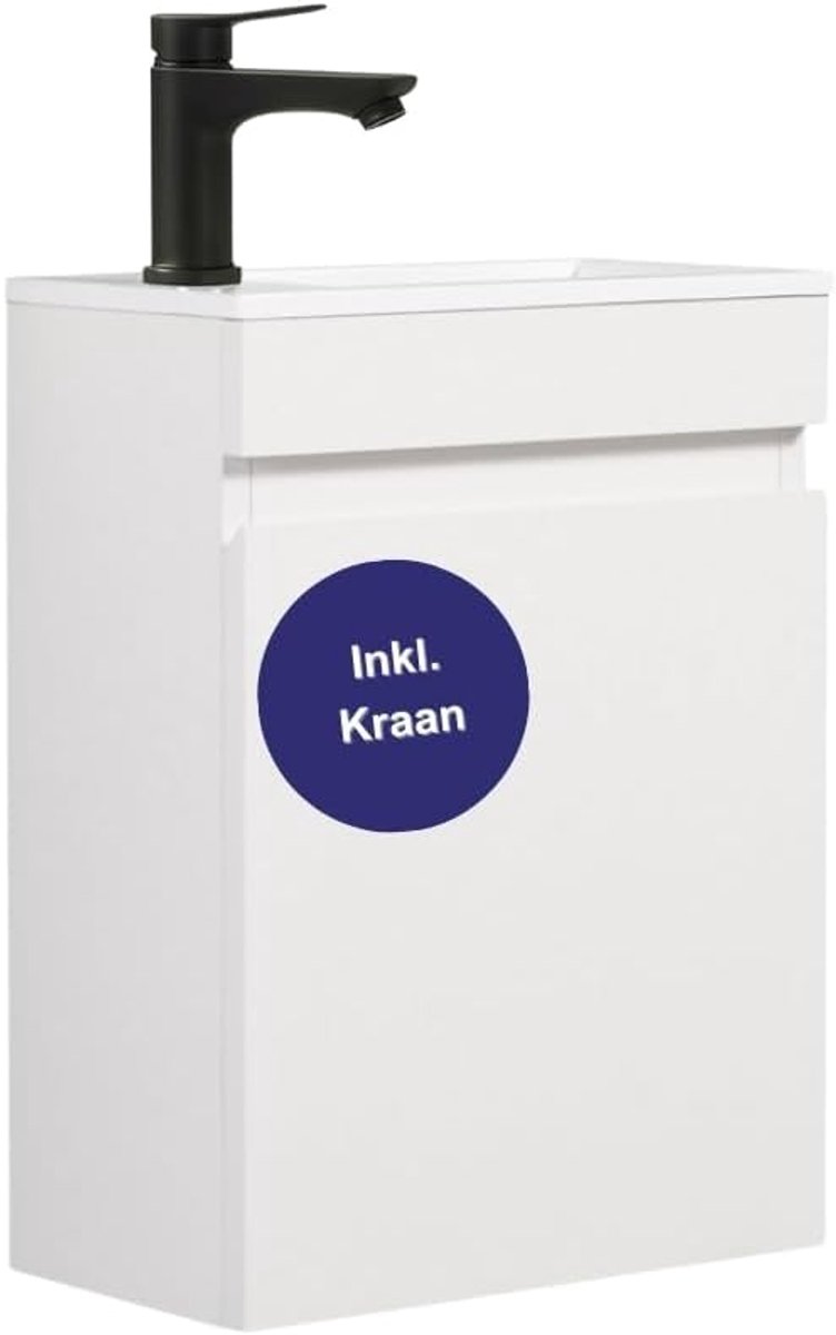 Gasten-wc wastafel set 40 cm - voorgemonteerd - modern design - snel en eenvoudig te installeren - ShopVlot