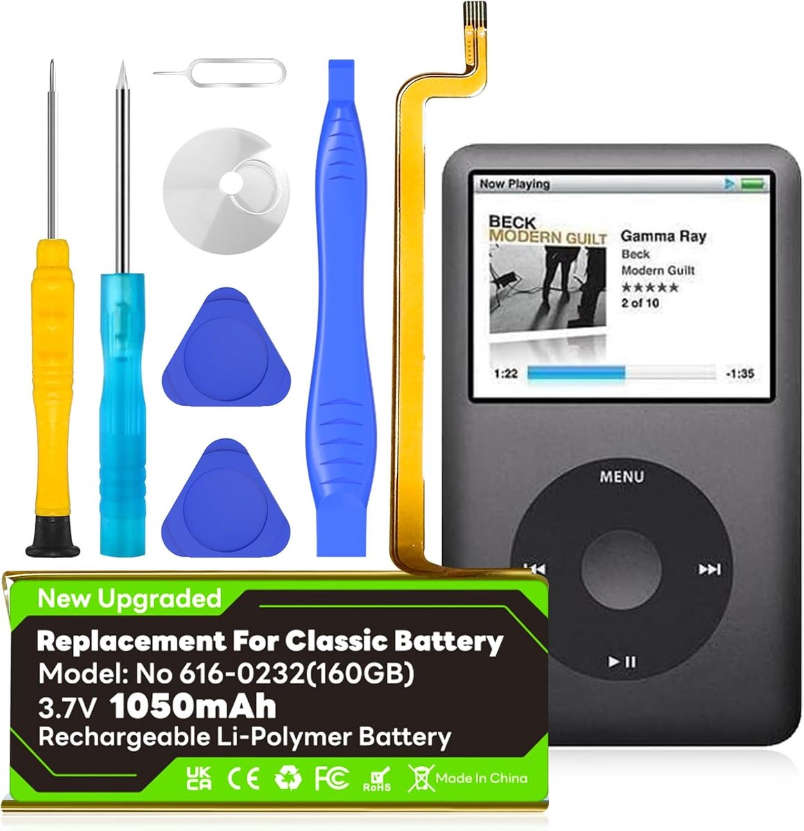 Vervangende batterij 1050mAh - Lithium-ion - Compatibel met iPod Video Classic 5e 6e 7e generatie - Langdurige energie - ShopVlot