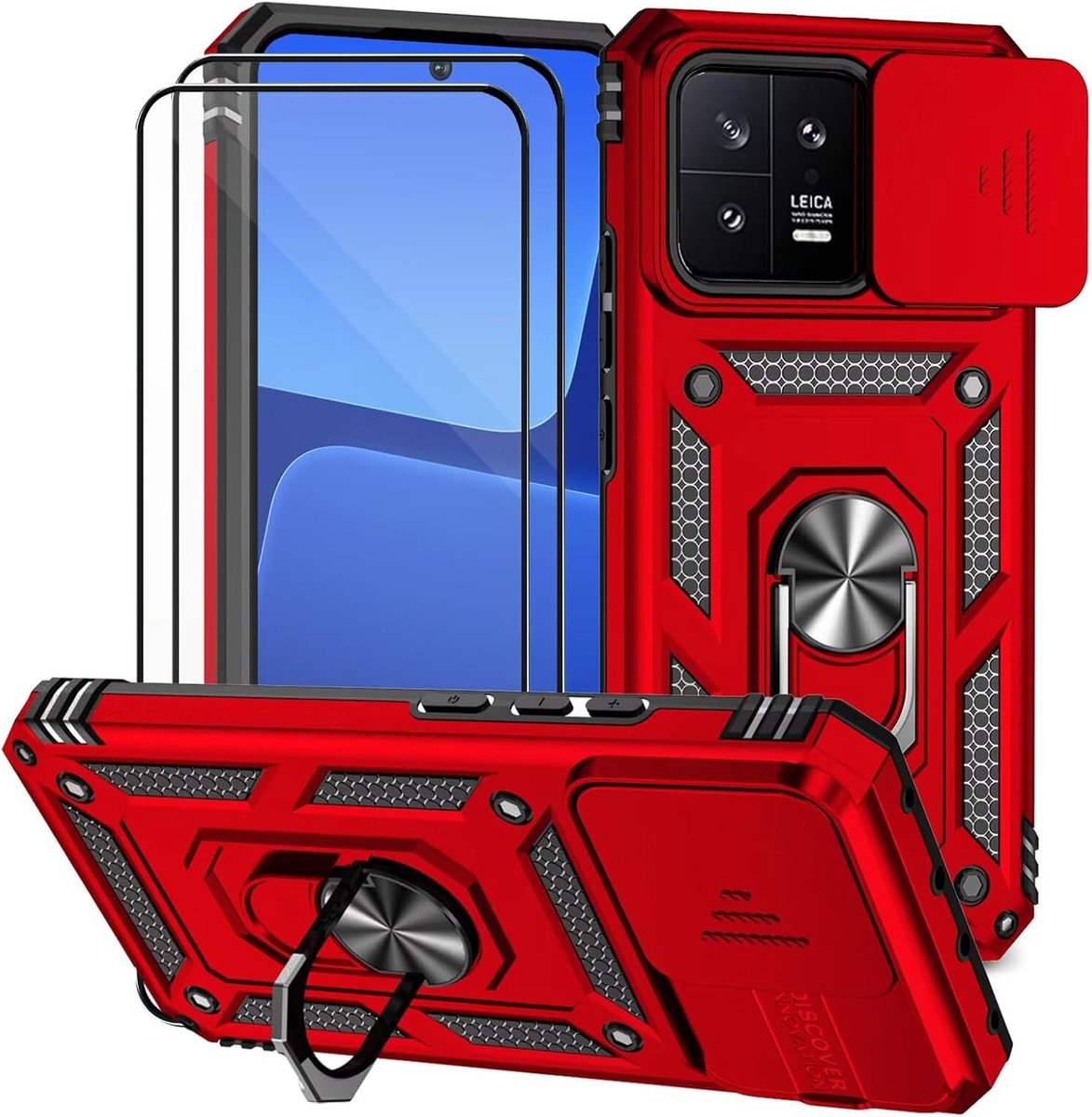 Mobiel hoesje voor Xiami 13 5G - schuifcamera cover - schokbestendig PC en siliconen - optimale bescherming - ShopVlot