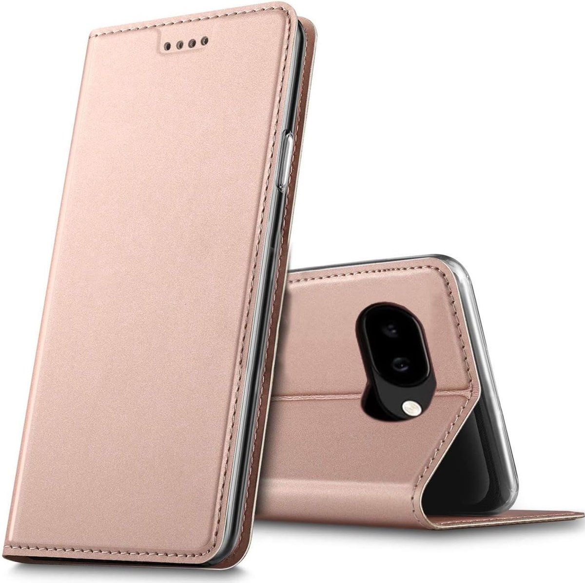 Mobiel hoes voor Google Pixel 10a - premium PU lederen flip cover - roségoud - stijlvolle bescherming - ShopVlot