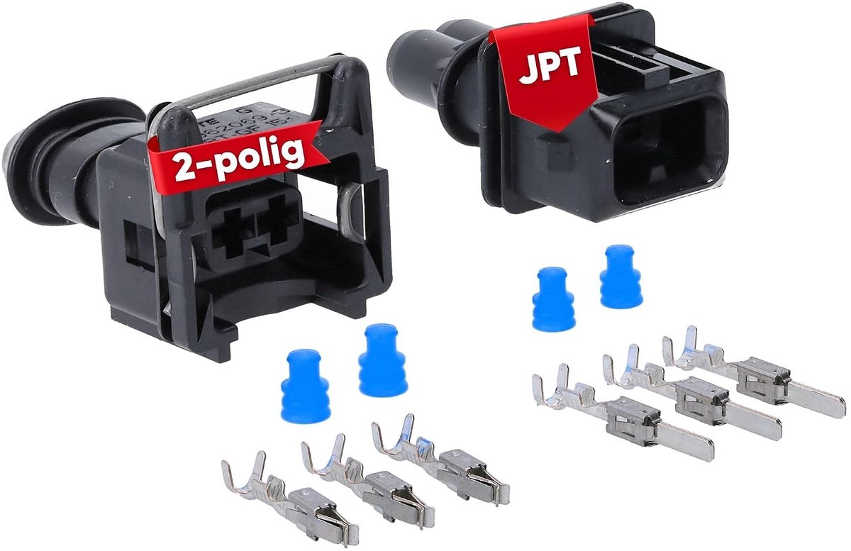 JPT set 2-polig 0.5-1.0 mm² - KFZ flattule - IP54 bescherming - ideaal voor auto-reparaties - ShopVlot