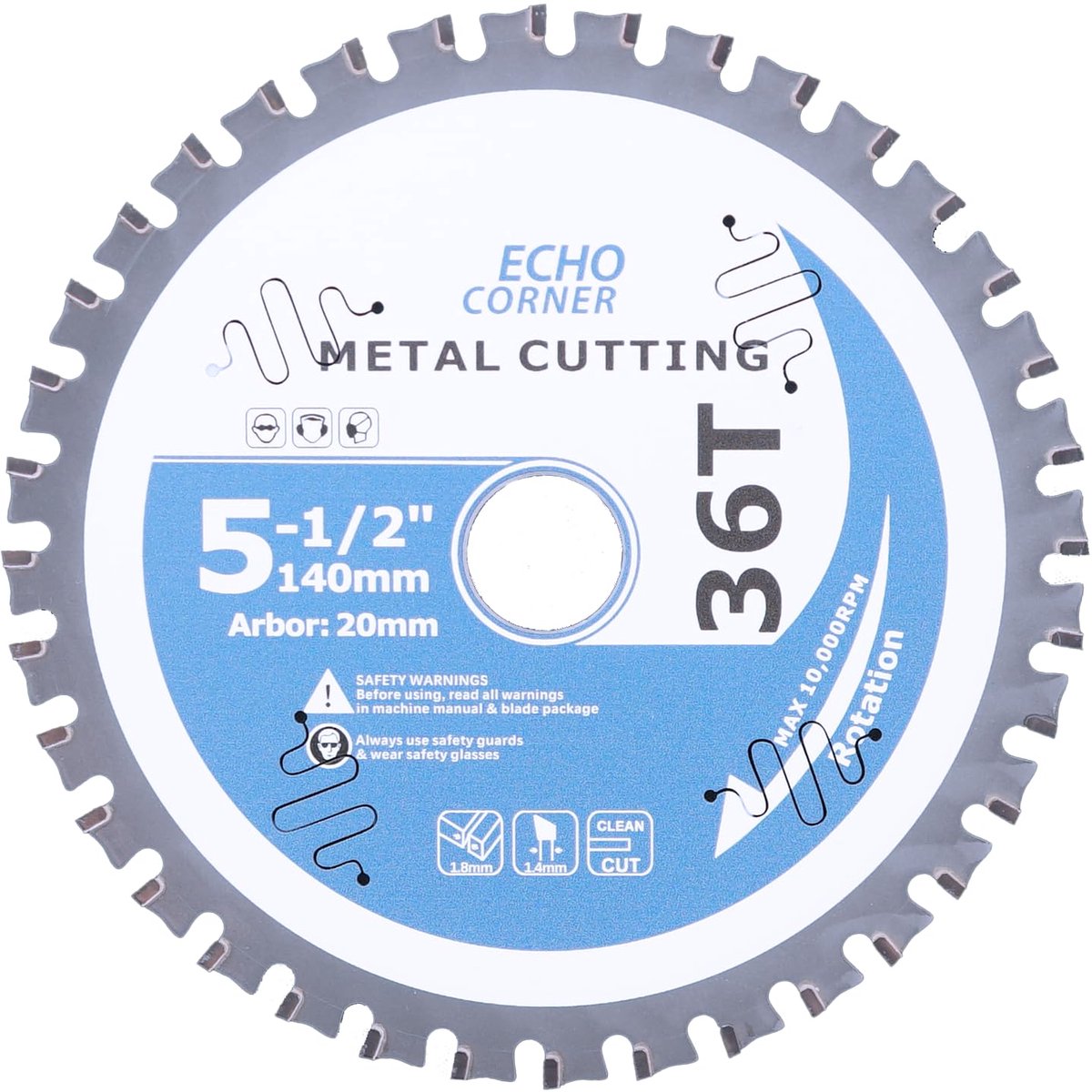 Cirkelzaagblad 140mm - 20mm/16mm/12.7mm/10mm boring - staal, aluminium, hout - fijn snijden van diverse materialen - ShopVlot
