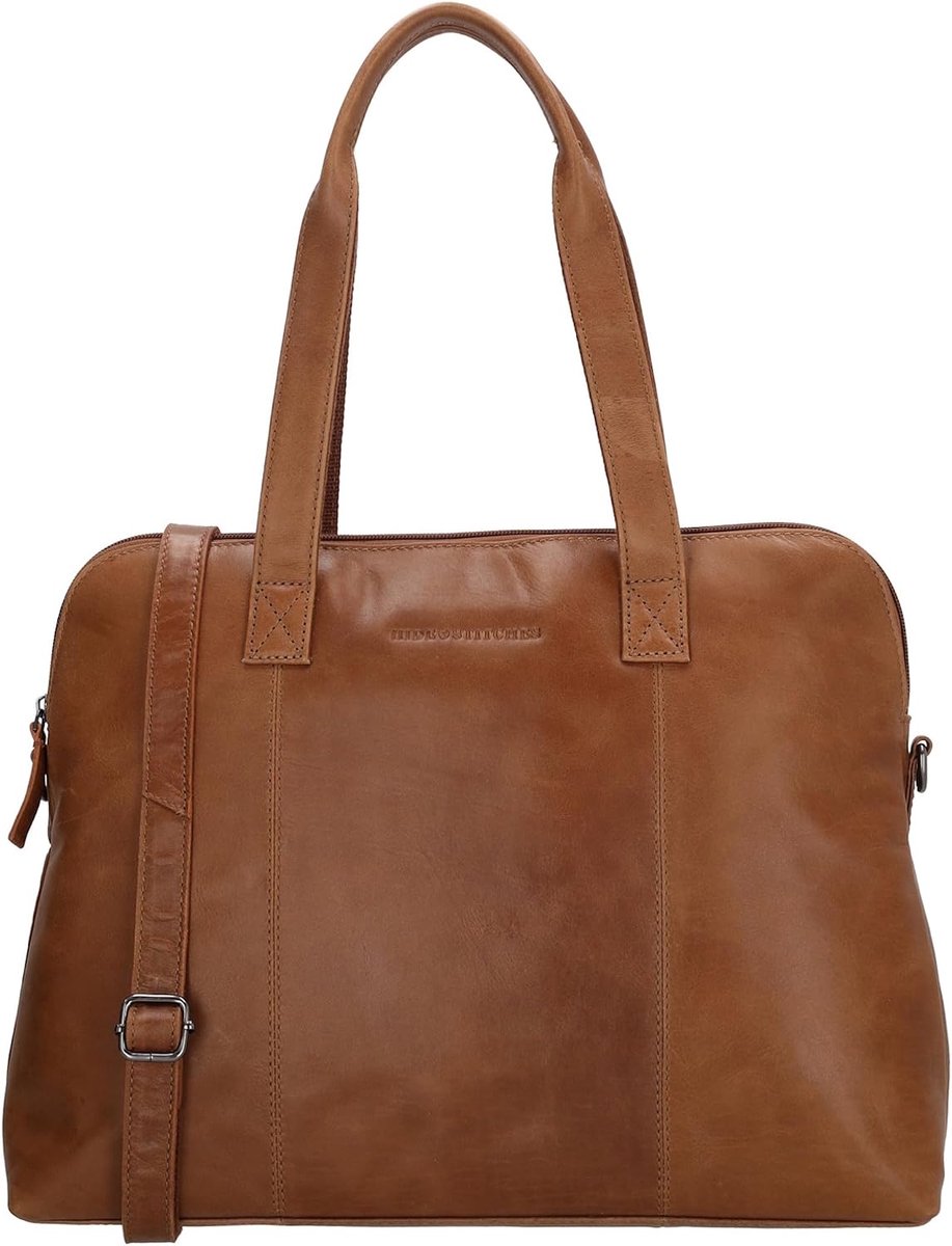 laptop tas 13.3 inch - 100% leer - met schouderriem - stijlvolle aktetas - ShopVlot