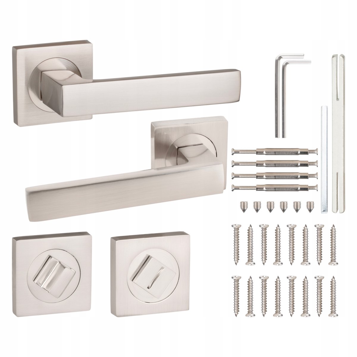 Markless Deursluiting Aluminium Geborsteld Nikkel/Chroom met WC-rozet