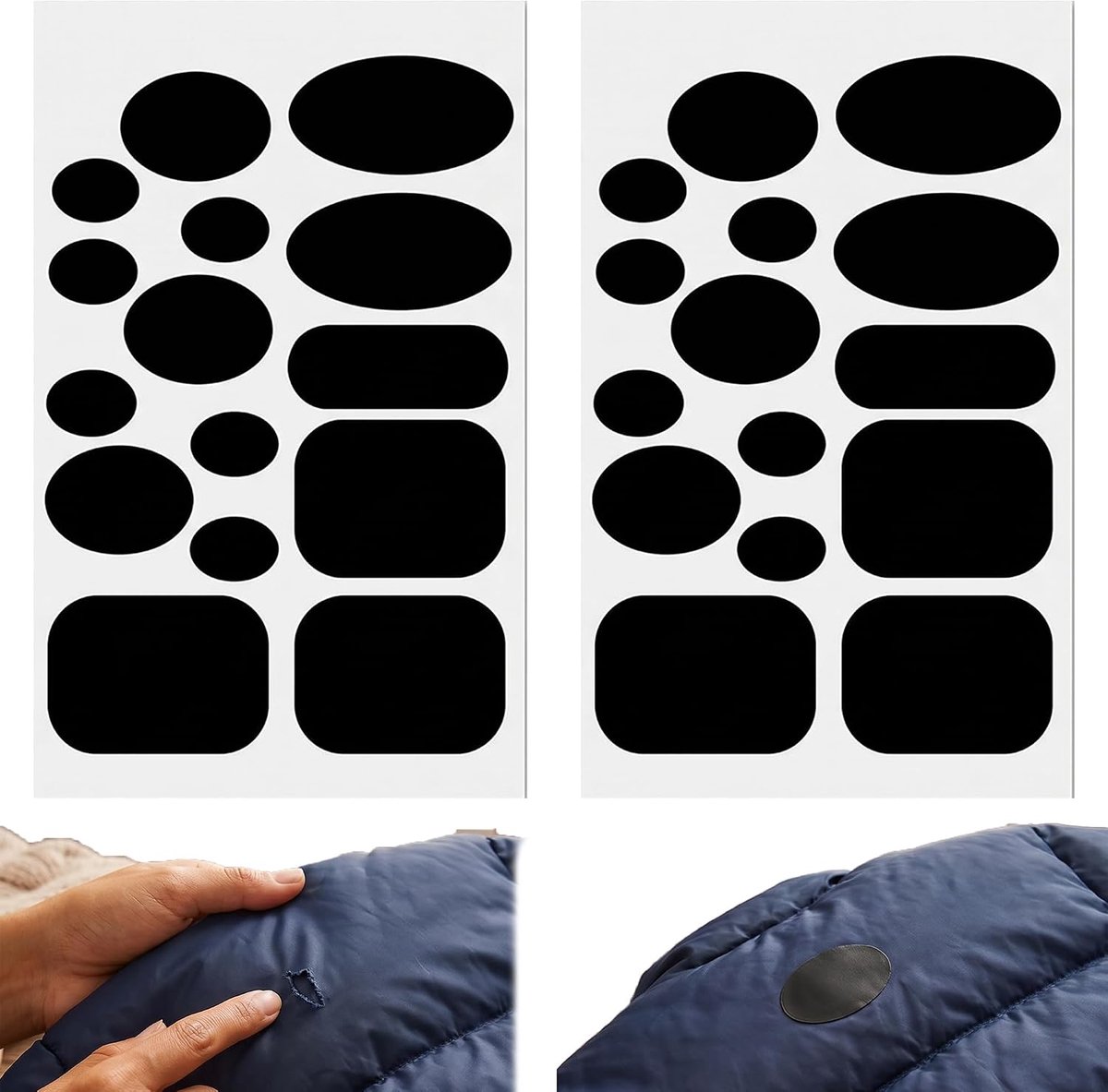 Nylon reparatiepatchset 2 vellen - zelfklevend en scheurbestendig - voor snelle kledingreparaties - ShopVlot