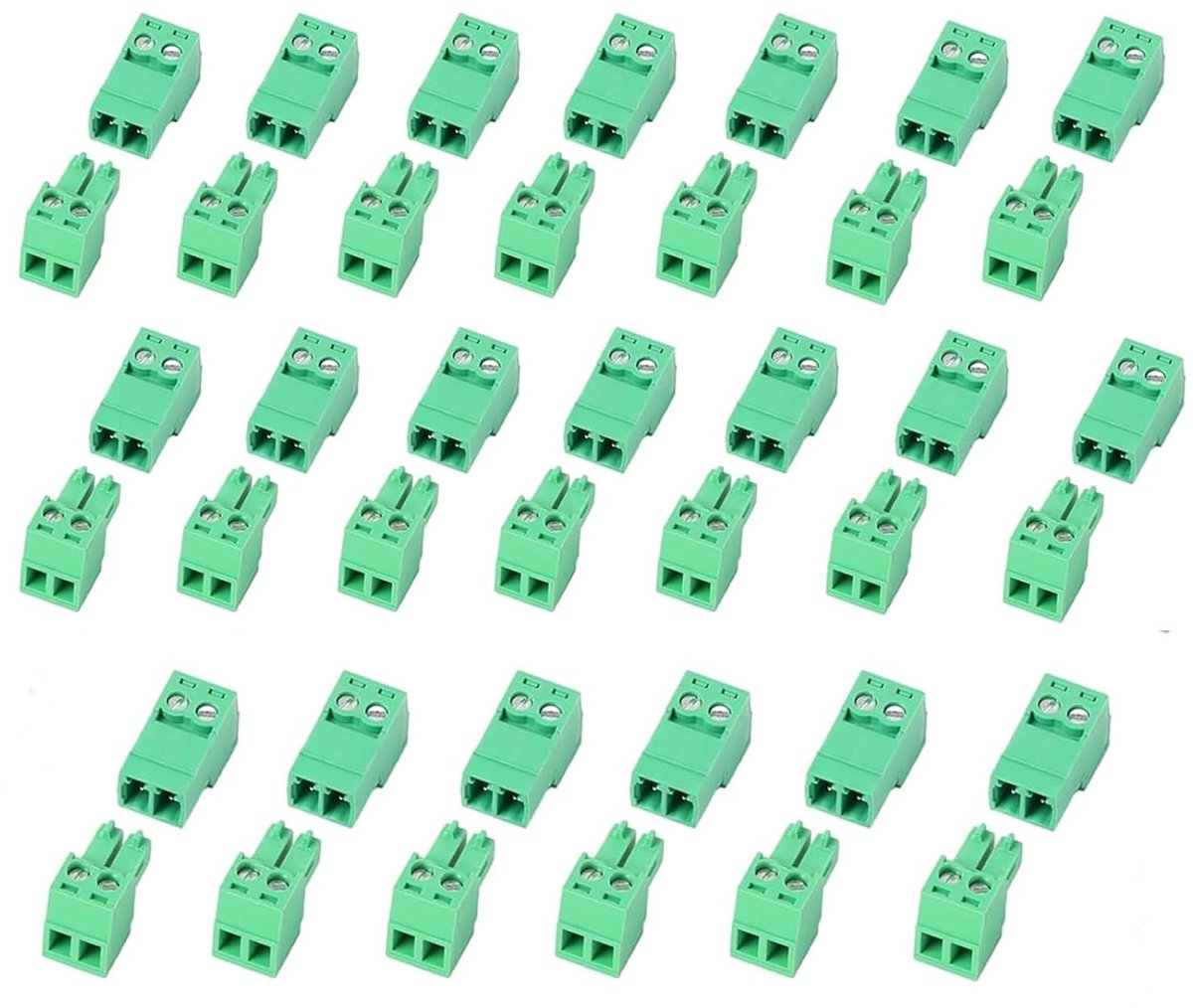 20 set 2-pins steekbare klemmen 5,08 mm pitch PCB schroef klemconnector klemblok pluggable voor socket paneelmontage (2pin)
