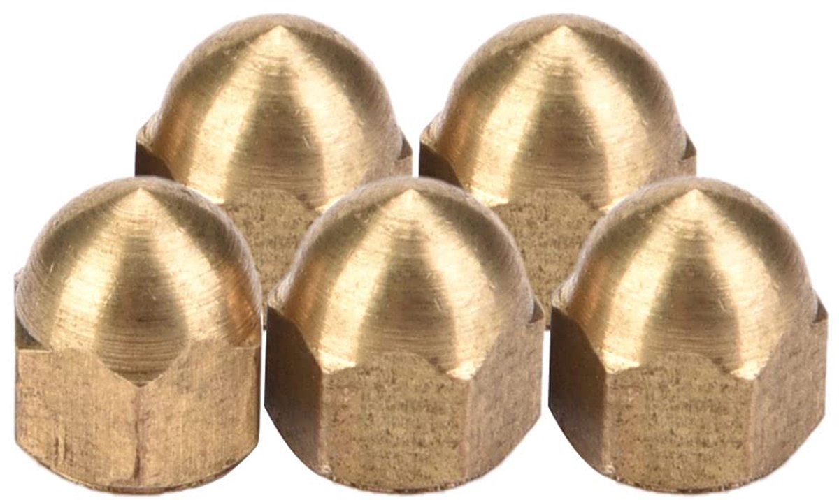 Acorn Moer Kit Dome Head Cap Messing Acorn Nuts Head Cap Hex Nuts Set Machines Meubilair Voertuigen Bevestigingsmiddelen Om Banden en Assen Te Bevestigen (M4 (20 stuks))