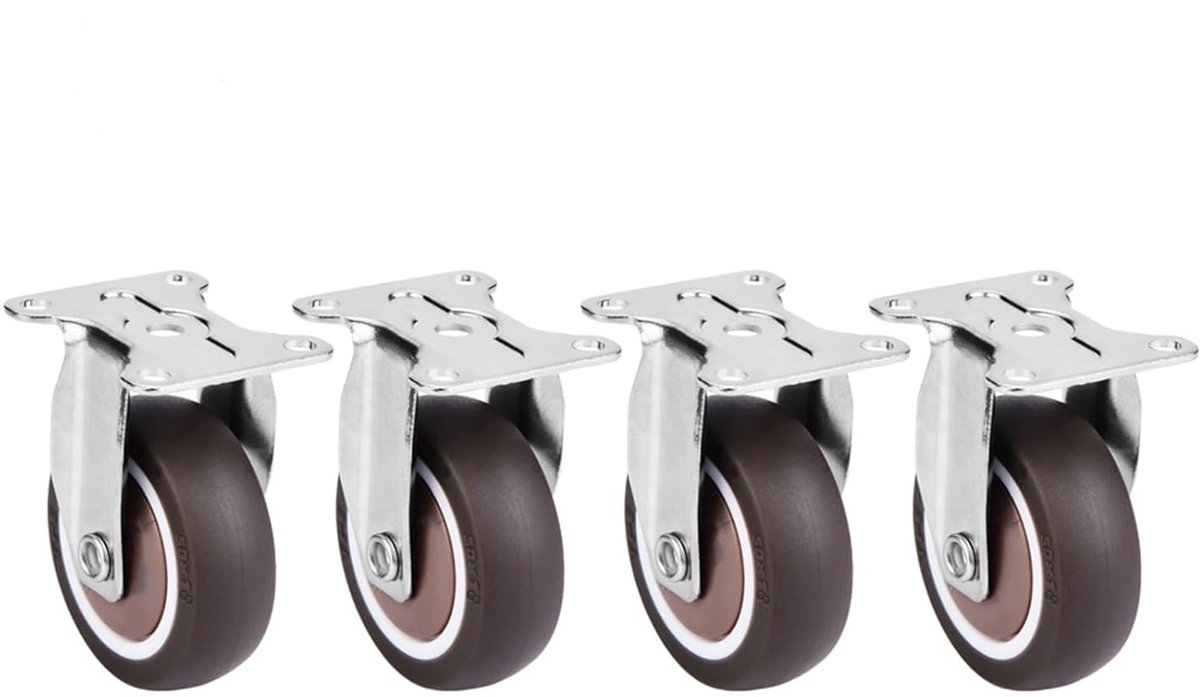 Stomme Caster Wiel, Zware Richtingscasters, 4pcs 2in Tpe Rubber Verwijderbare Stoel Stoel Vaste Rubberen Casters voor Trolleys, Kasten