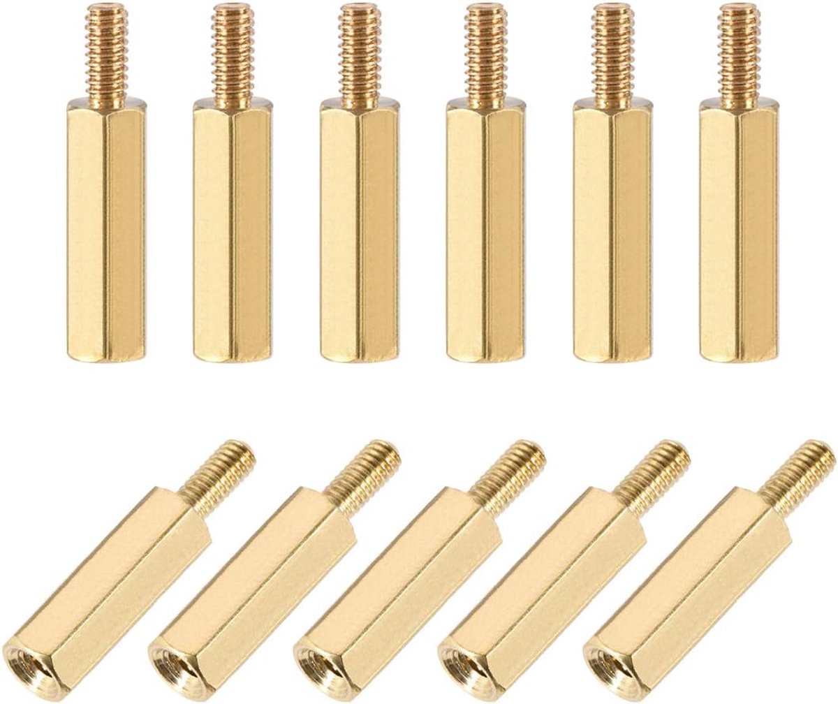 sourcing map 20 stk.M2,5x15mm+6mm messing zeskant PCB moederbord afstandhouders