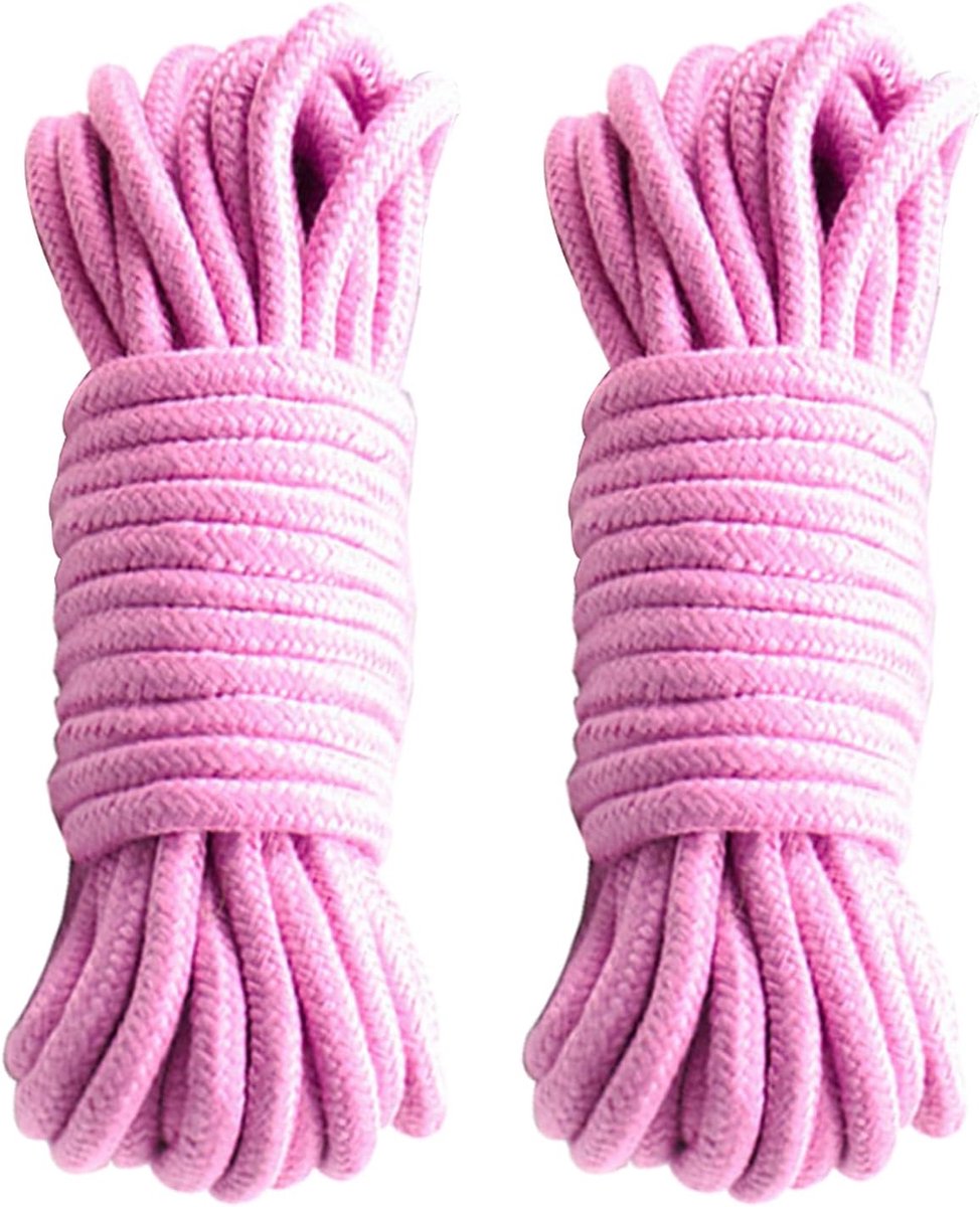Touw Bindtouw, Multifunctioneel Dik Katoen Gedraaid Koord, Zacht Katoenen Touw Roze, 10m/pc, voor Kamperen, Sleepen van Oorlog, Buiten, Tuin (Roze)