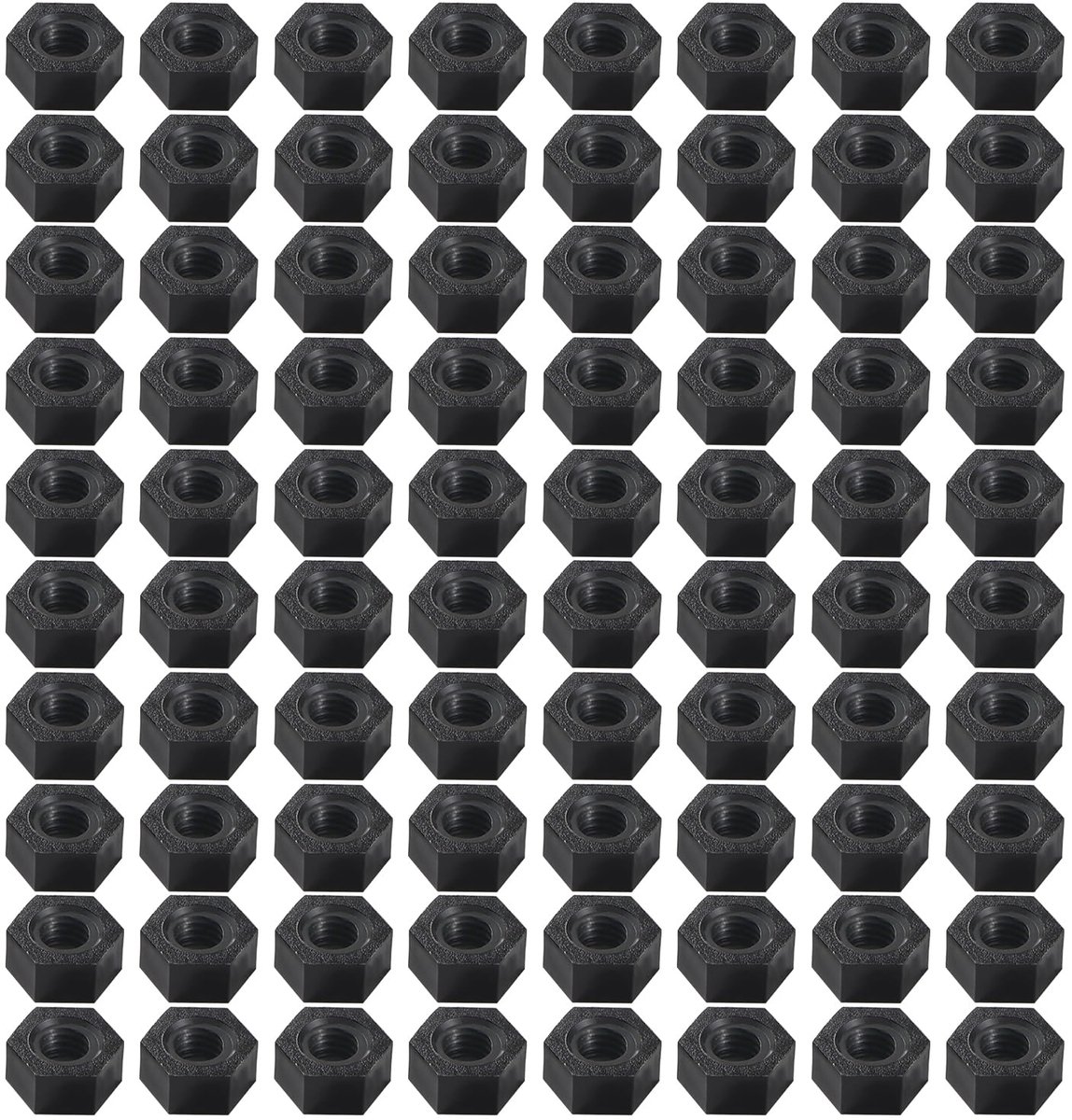 80 Stuks M5 Metrische Draad Zeskantbevestiging, Nylon Zeskantmoeren, Kunststof Zeskantmoer, Zwart