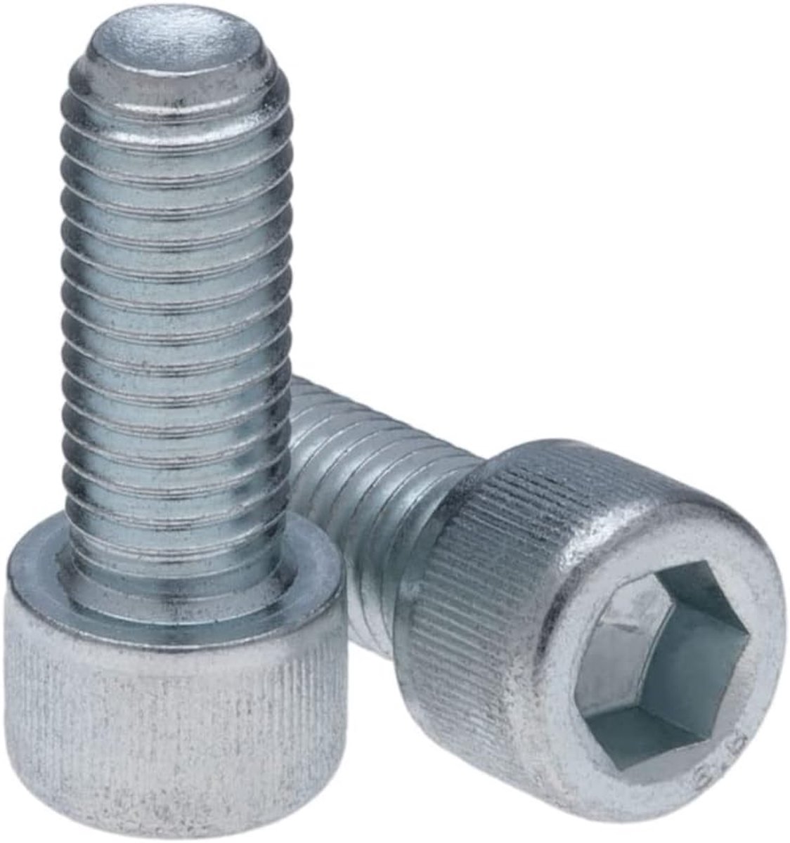 M10x20-8.8 (Pack van 10) Verzinkt Zeskant Inbusbouten Schroefdraad Bevestigingsmiddelen Cilindrische Zware Gecertificeerd Standaard DIN912 (10mm x 20mm)