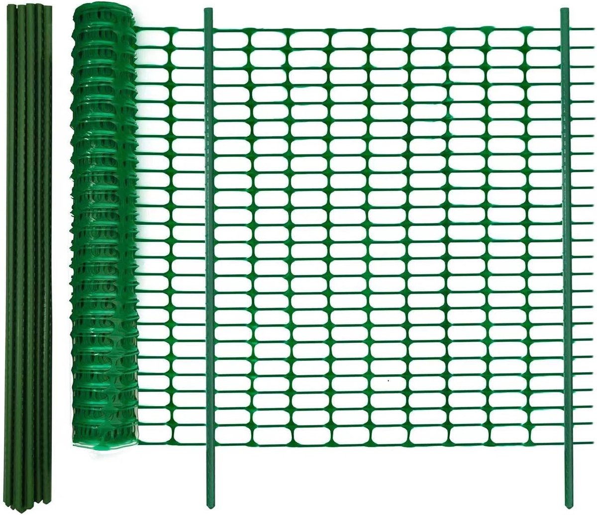 Pluimveenet, 30 m, kippen- en schapenbarrière, mobiele omheining, kunststof, 25 x 1,2 m hoge palen en 100 kabelbinders, geen elektriciteit