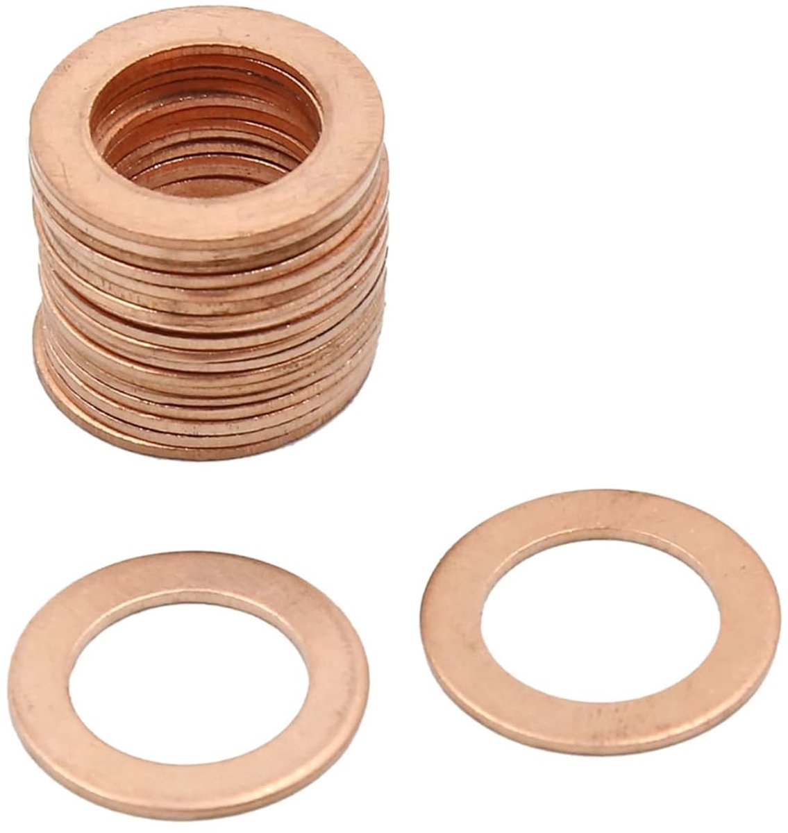 sourcing map Dia Interne 14 mm sluitring koper, platform, afdichting, plaat, 20 stuks