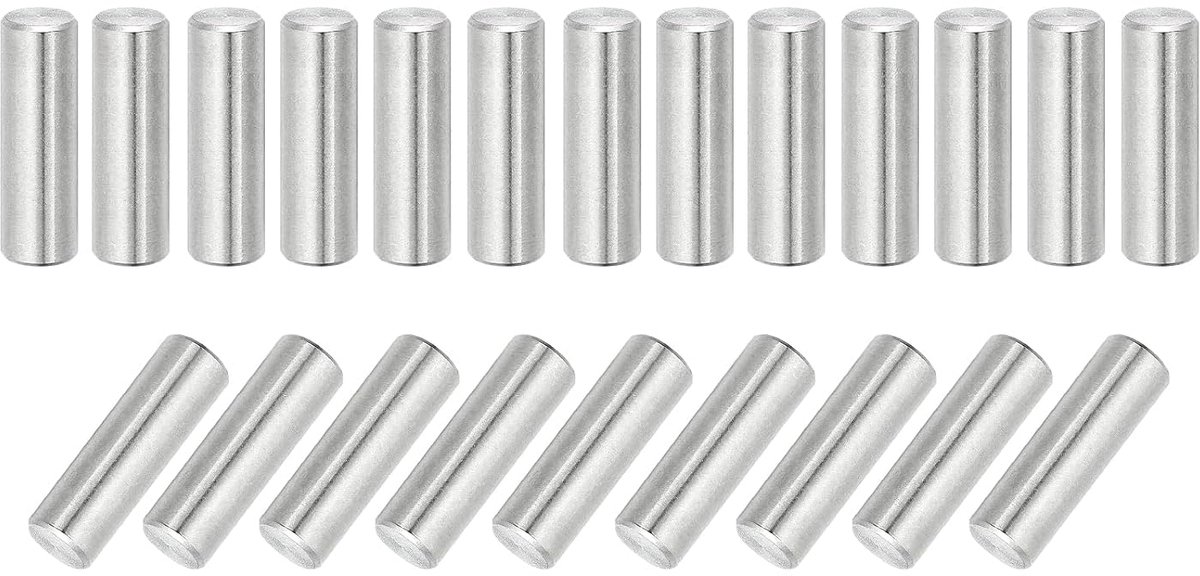 22 stuks 304 roestvrij staal cilinderpen 8mm diameter, 25mm lengte deuvelstiften metalen rekpennen voor kledingkast commode kast boekenkast industrie huishouden meubels rekken