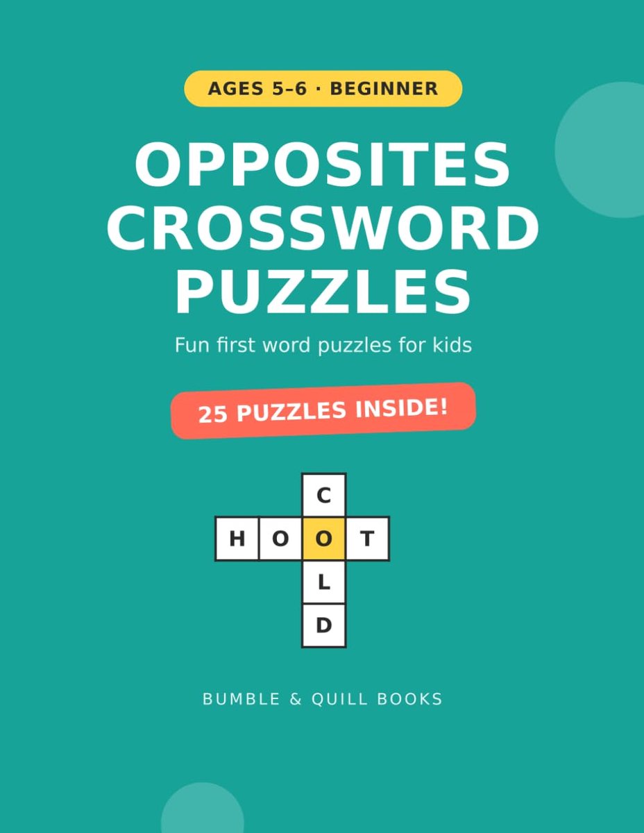 Woordenpuzzels voor kinderen 5-6 jaar - 25 leuke antoniem puzzels - groot lettertype - ShopVlot