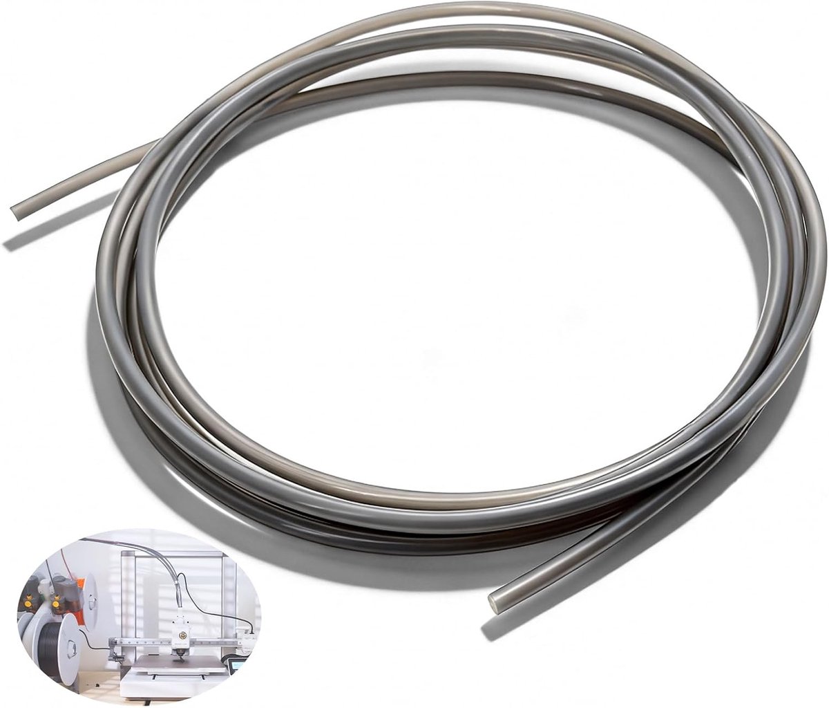 PTFE-buis 2 m - doorschijnend grijs - voor 1,75 mm filament - geschikt voor diverse 3D-printers - ShopVlot